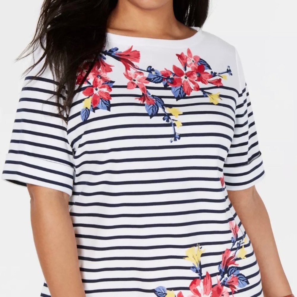 Karen Scott floral 2X women’s shirt - Picture 1 of 6
